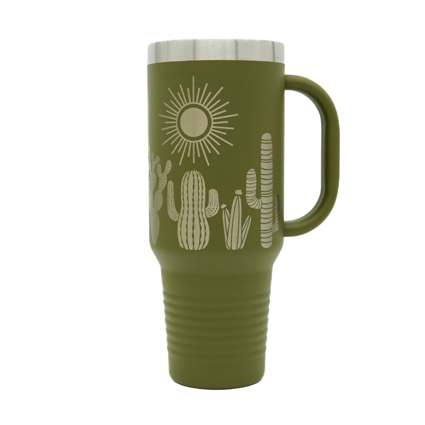 Cactus Wrap Around - 40oz Travel Mug With Handle