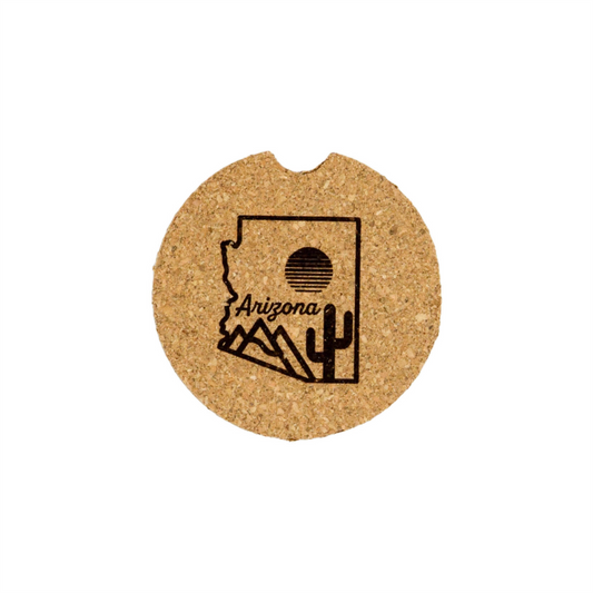 AZ Saguaro Sunset - Cork Car Coaster