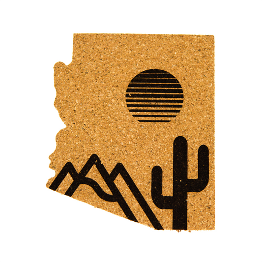 AZ Saguaro Sunset - Cork Coaster