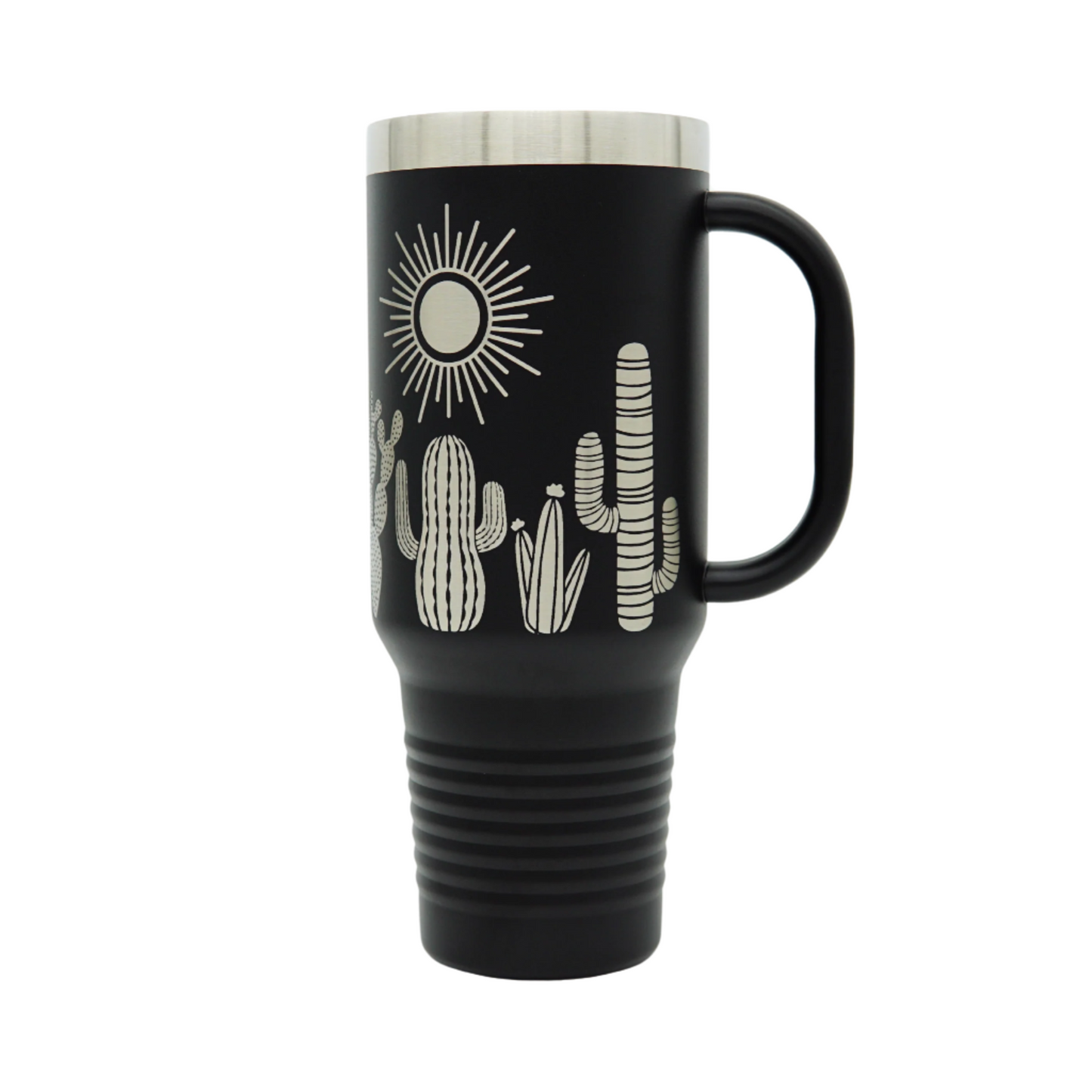 Cactus Wrap Around - 40oz Travel Mug With Handle
