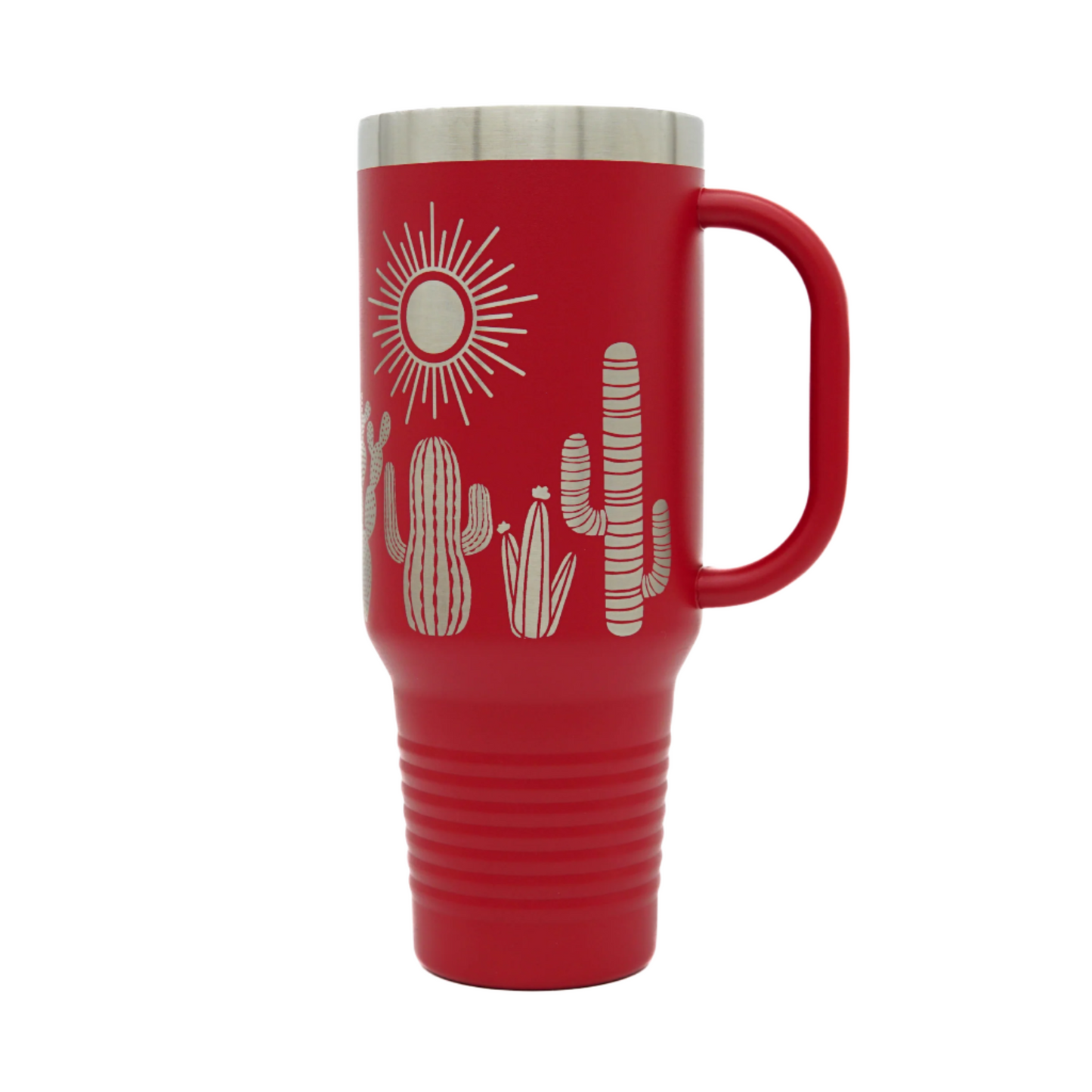 Cactus Wrap Around - 40oz Travel Mug With Handle