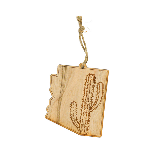 AZ Saguaro - Cherry Wood Ornament