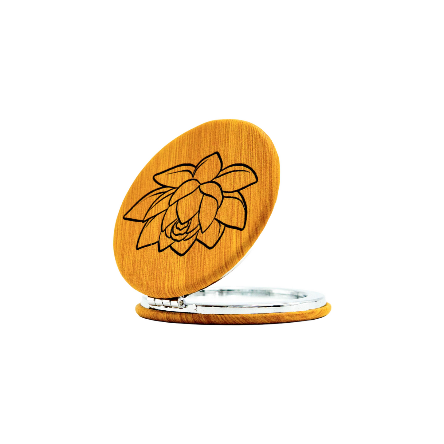 Lotus - Vegan Leather Pocket Mirror