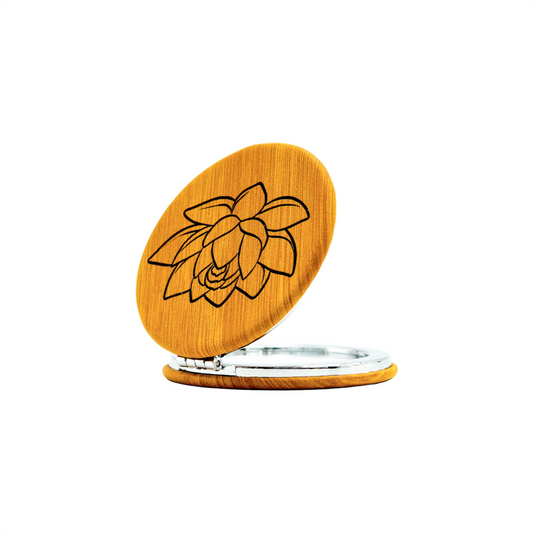 Lotus - Vegan Leather Pocket Mirror