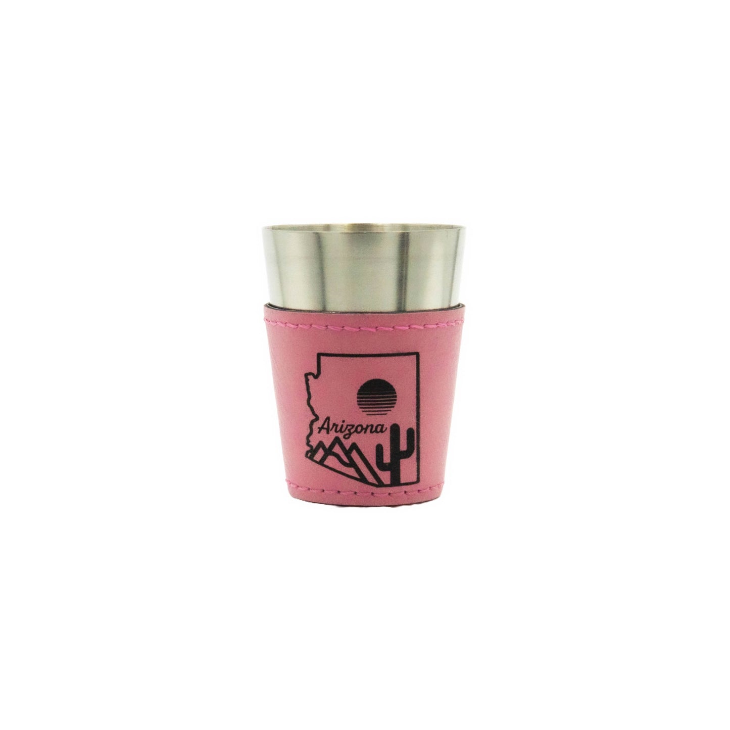 AZ Saguaro Sunset - 2oz Vegan Leather Shot Glass