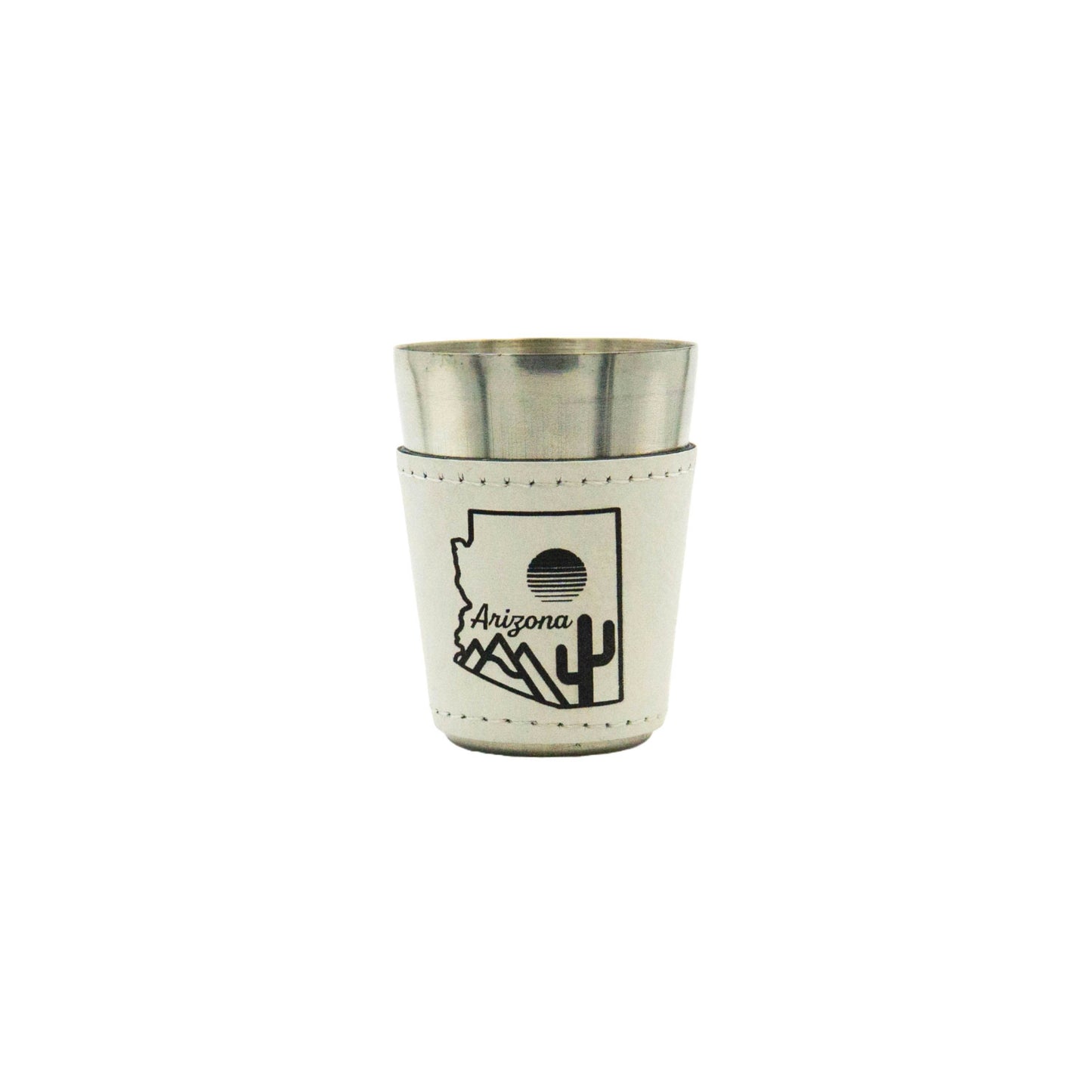 AZ Saguaro Sunset - 2oz Vegan Leather Shot Glass