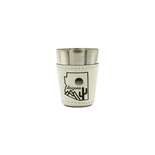 AZ Saguaro Sunset - 2oz Vegan Leather Shot Glass