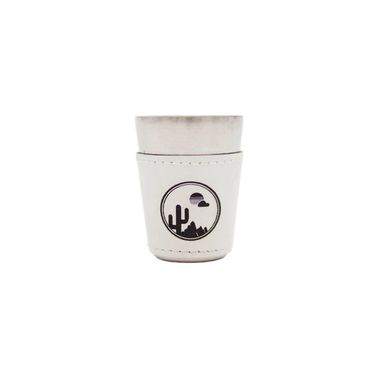 Saguaro Sunset Circle - 2oz Vegan Leather Shot Glass