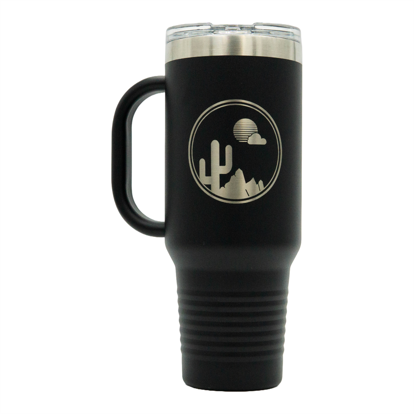 Saguaro Sunset Circle - 40oz Travel Mug With Handle