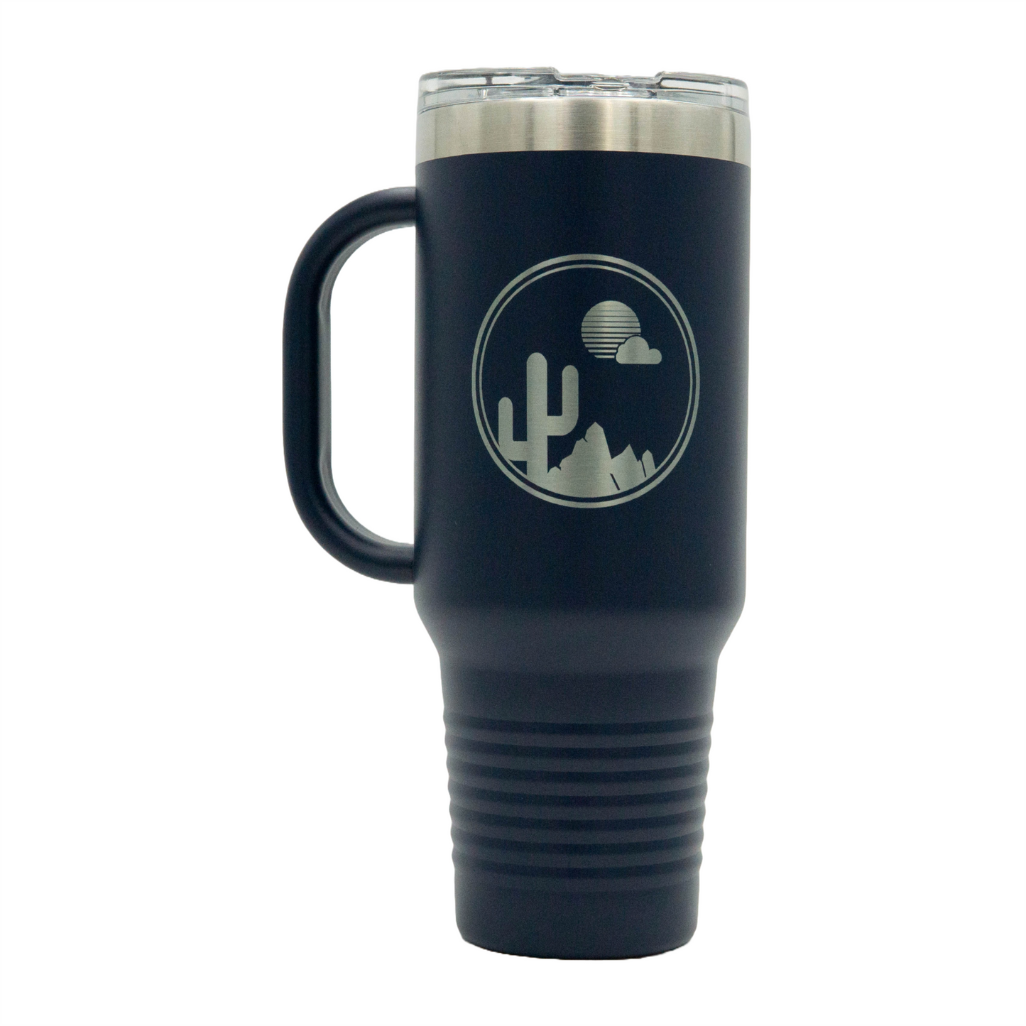 Saguaro Sunset Circle - 40oz Travel Mug With Handle