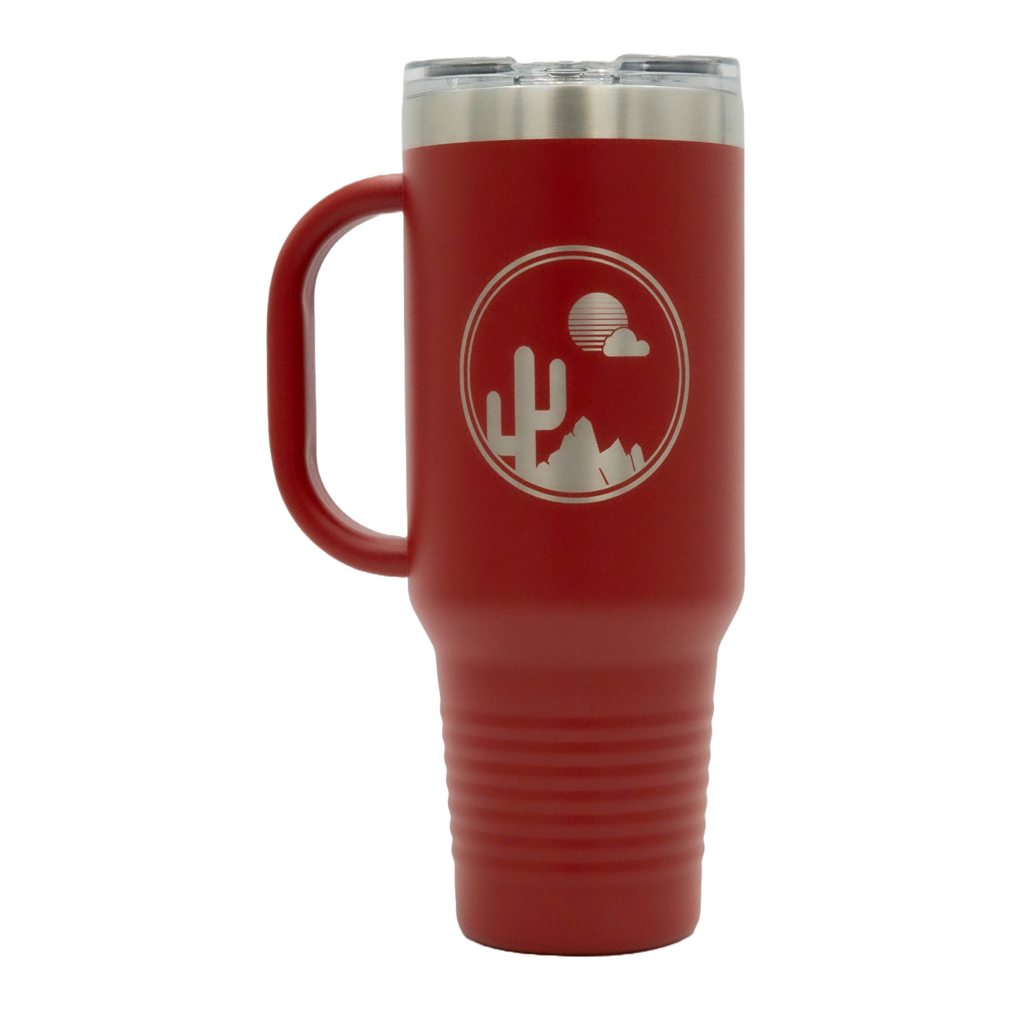 Saguaro Sunset Circle - 40oz Travel Mug With Handle