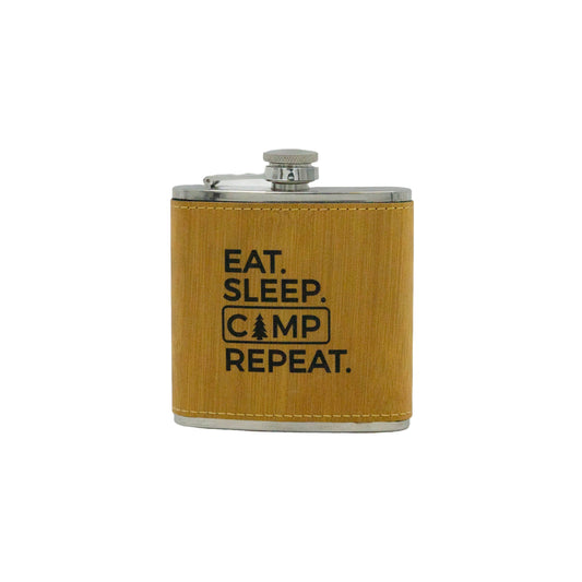 Eat Sleep Camp Repeat - 6oz Flask