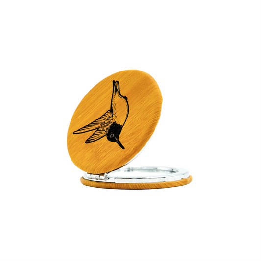 Hummingbird - Vegan Leather Pocket Mirror